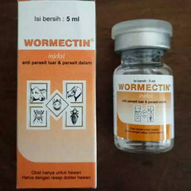 OBAT KUCING KELINCI ANJING KAMBING SAPI WORMECTIN 5 ML INJ