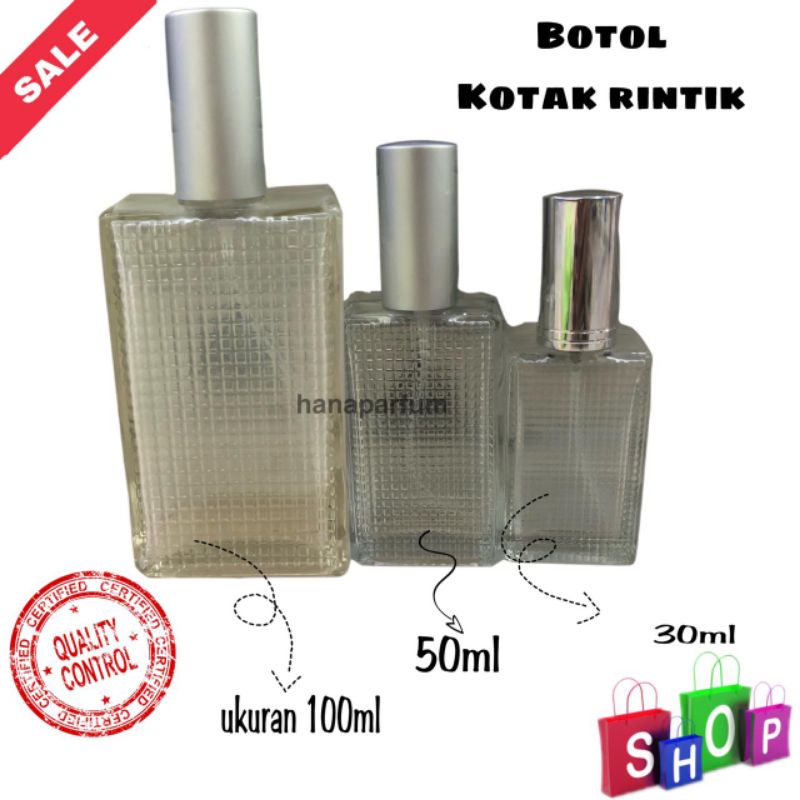 Botol parfum spree kaca  kotak