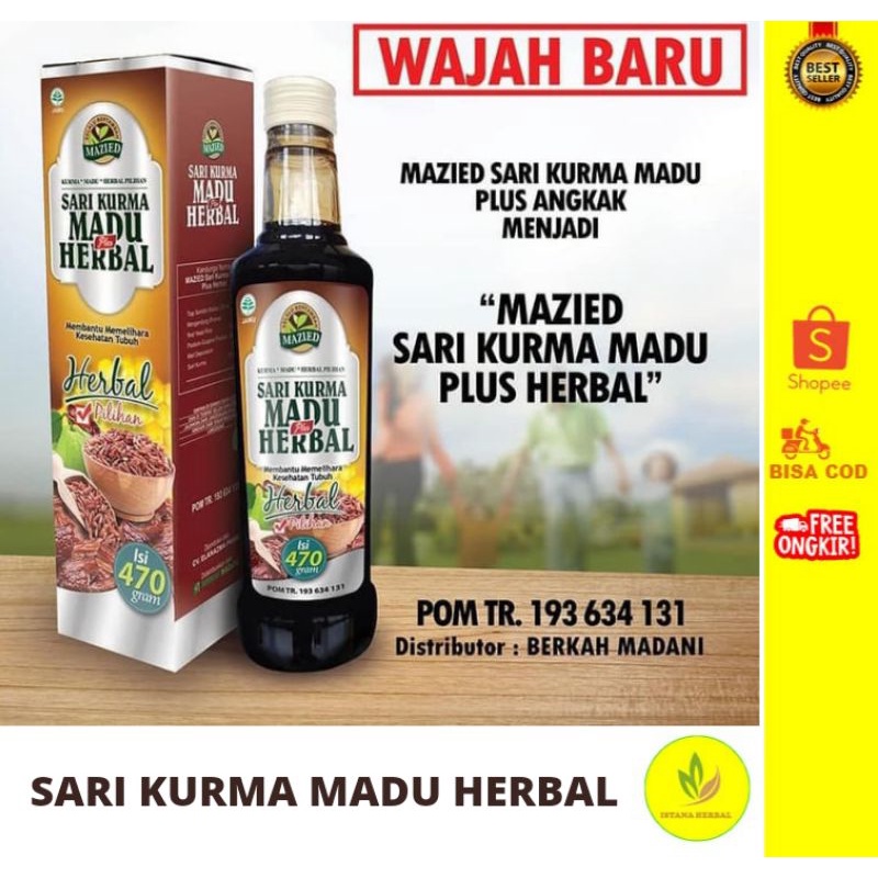 

SARI KURMA PLUS MADU HERBAL 470gr/MENGATASI ANEMIA/MENINGKATKAN ENERGI/ORIGINAL/TERLARIS