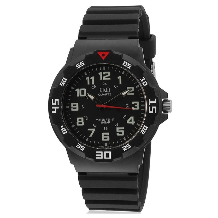 QQ Original Jam Tangan Pria - VR18J - Straps Karet - Hitam