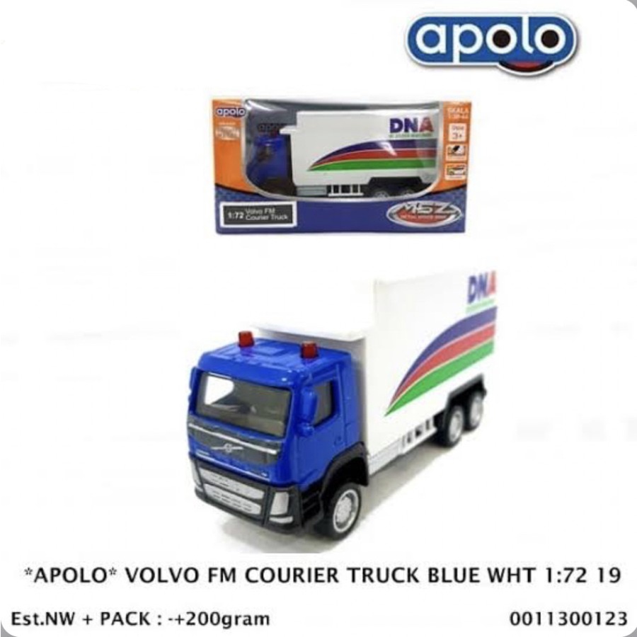 APOLO MSZ 1:72 VOLVO FM COURIER TRUCK DIECAST MOBIL TRUK KURIR BARANG