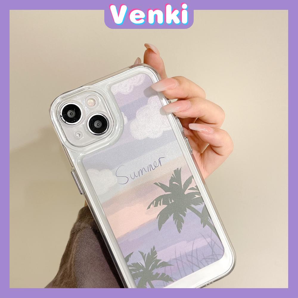 iPhone Case Silicone Soft Case Clear Case Thickened Shockproof Protection Camera Metal Button Summer Coconut Compatible For iPhone 11 Pro Max 13 Pro Max 12 Pro Max 7Plus xr XS Max