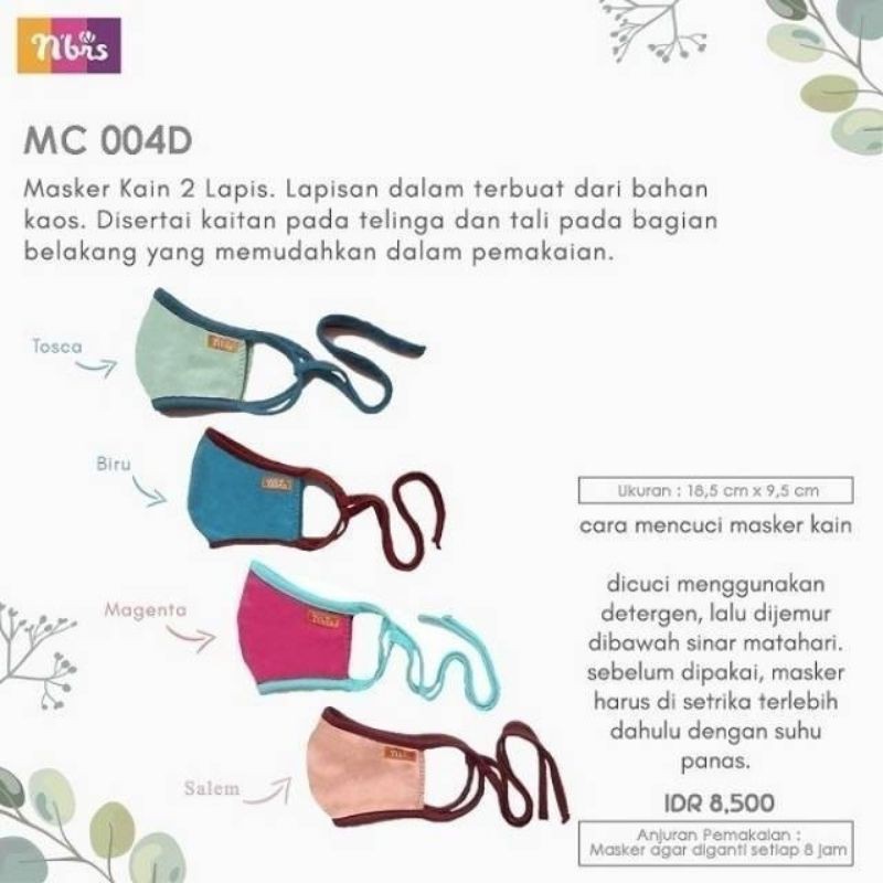 MASKER NIBRAS MC004B MC004C MC004D MC004E MC004F MC004G MC002J MC001F MC001J MC001K MCan001B MCan002