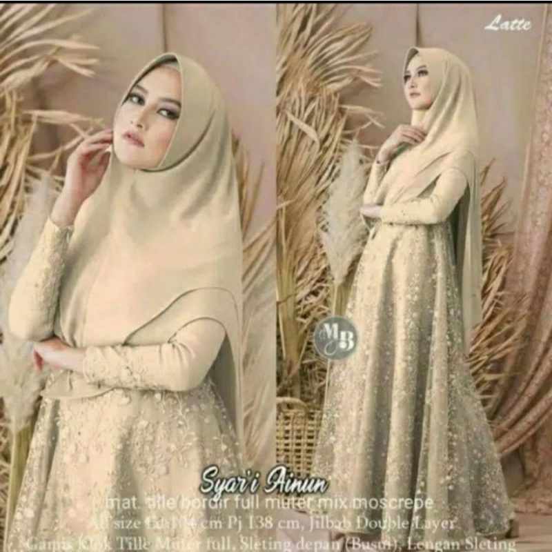 SYAR'I AINUN GAMIS BROKAT SYAR'I FREE KERUDUNG-ABU-ABU STANDART