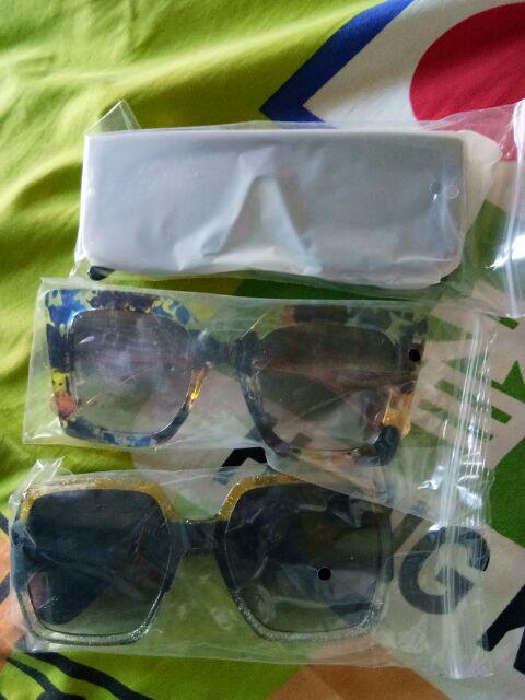 [bayar Di Tempat]kacamata Sunglass Bentuk Kotak Gaya Retro Untuk Wanita