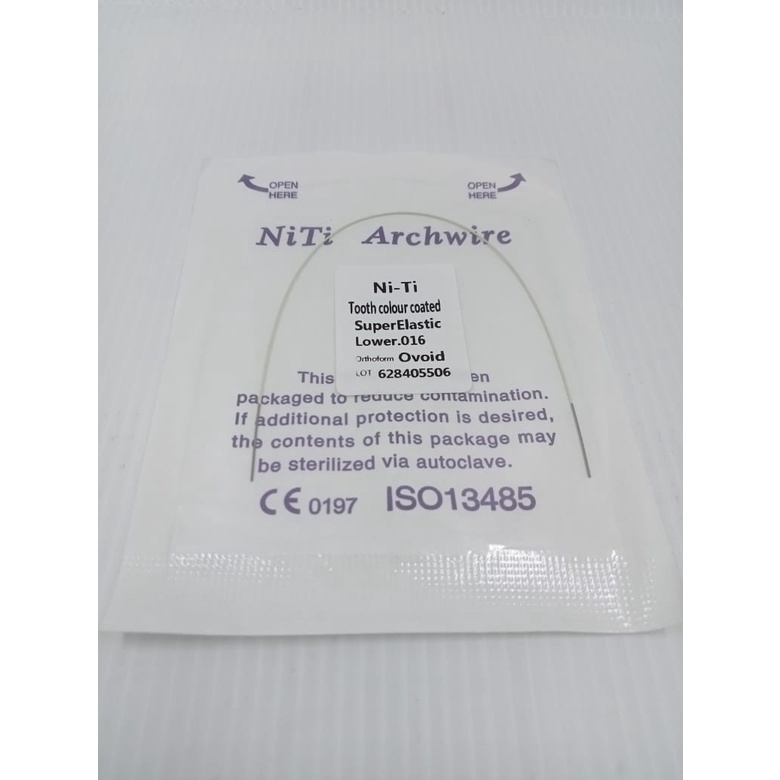 NITI WIRE ESTHETIC COATED WIRE ROUND / KAWAT NITI PUTIH COATED BEHEL DENTAL ORTHODONTIC SUPER ELASTIC NITI ROUND WIRE DENTAL SEWARNA GIGI CERAMIC SAPHIRE