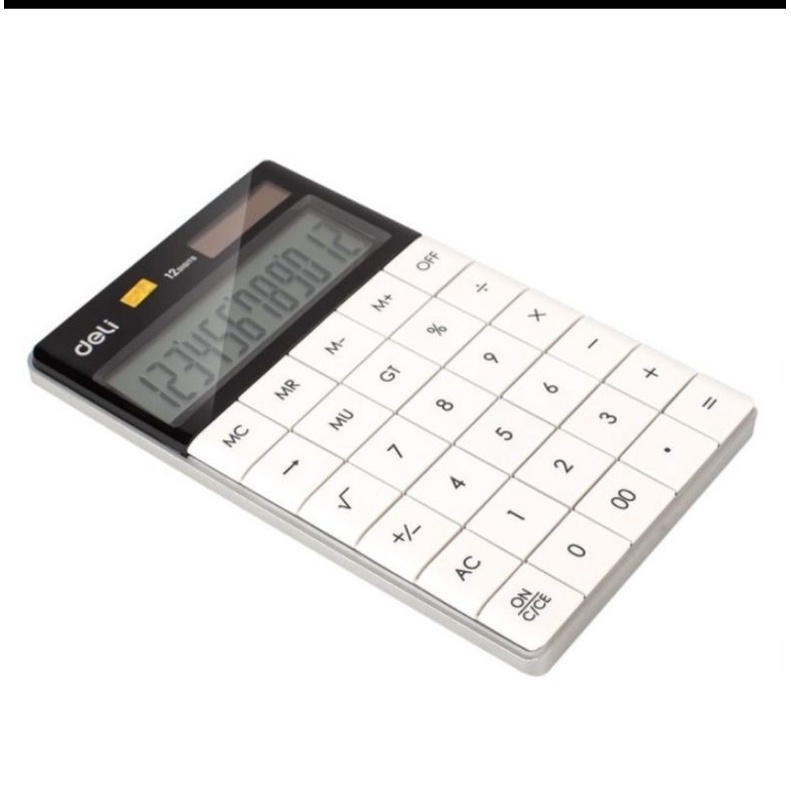 DELI E1589 White Calculator/kalkulator Modern ORIGINAL Garansi 12Digit