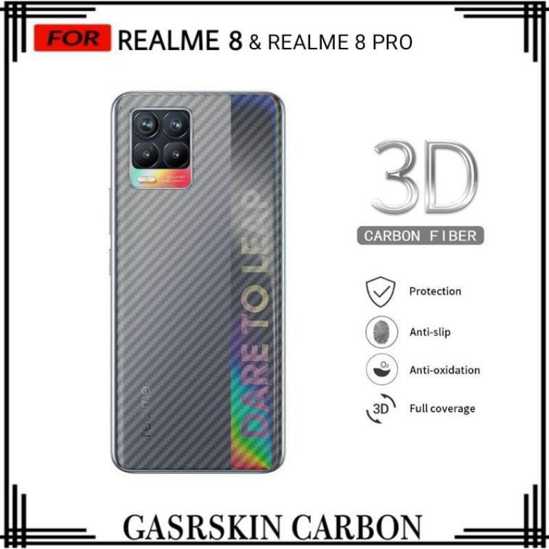 Realme 8/8i/8 Pro Skin Carbon Antigores Belakang Hp Anti Jamur