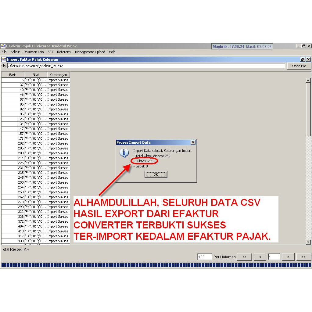 Software EFaktur Pajak Converter E-Faktur E Faktur Tools CSV Creator Program Aplikasi Tax