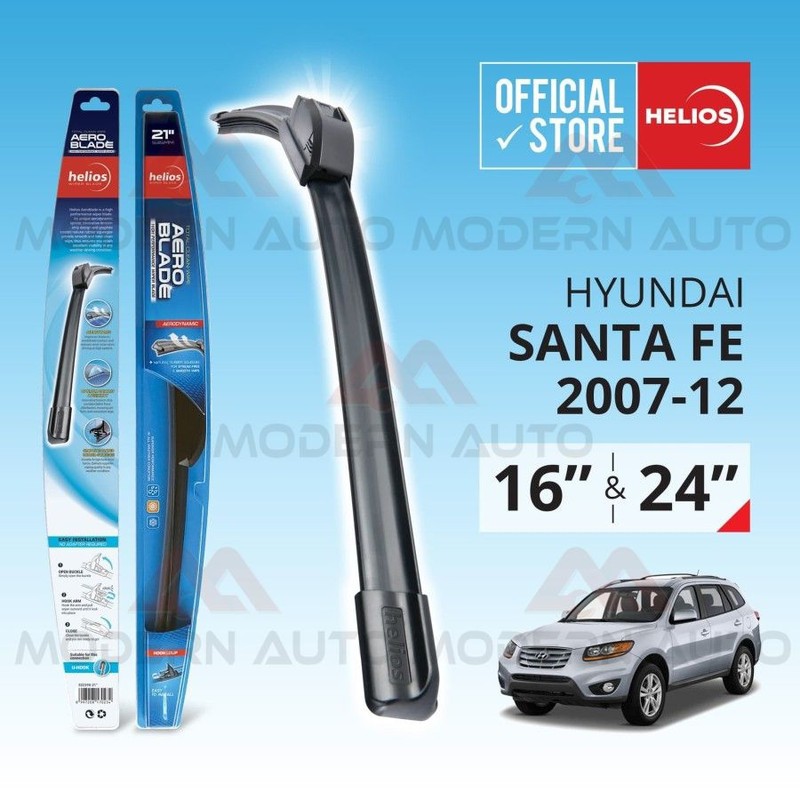Wiper Frameless Hyundai SantaFe Santa Fe 2pcs 2007 sd 2012 HELIOS