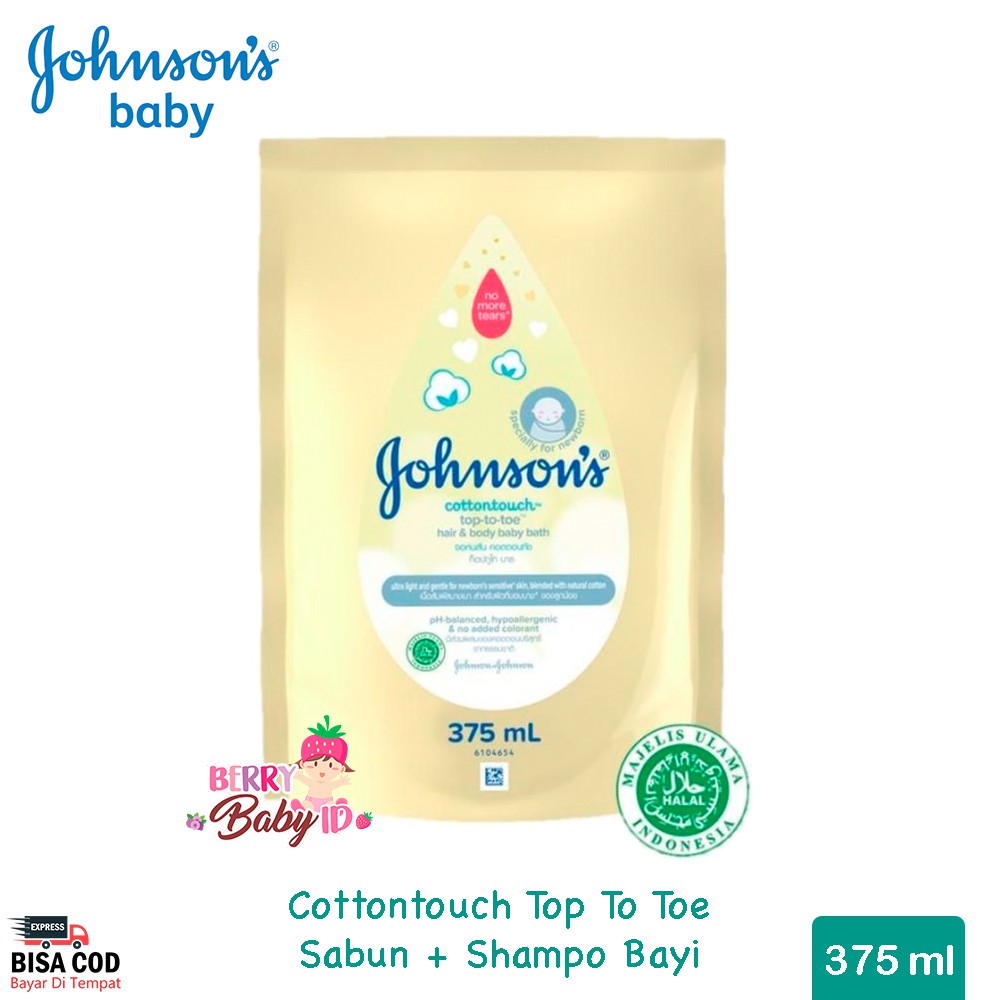 Johnson's Cottontouch Hair &amp; Body Baby Bath Shampo Sabun Bayi 375 ml Berry Mart