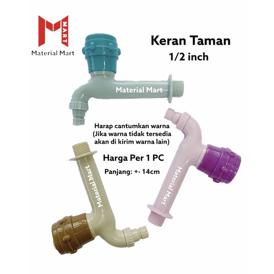 Keran Tembok PVC 1/2 Inch | Keran Taman 1/2&quot; | Kran Air Plastik Murah | Material Mart