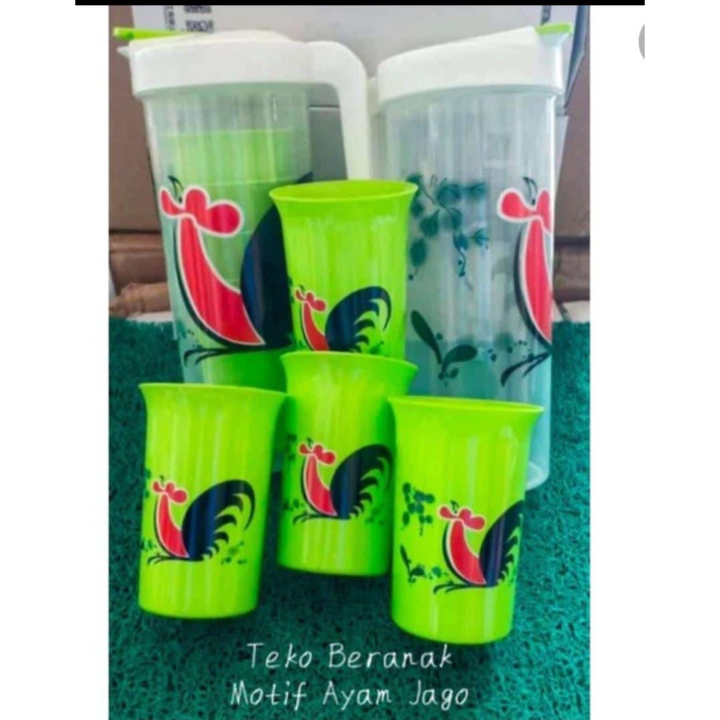 Teko beranak set AYAM JAGO  tempat minum unik