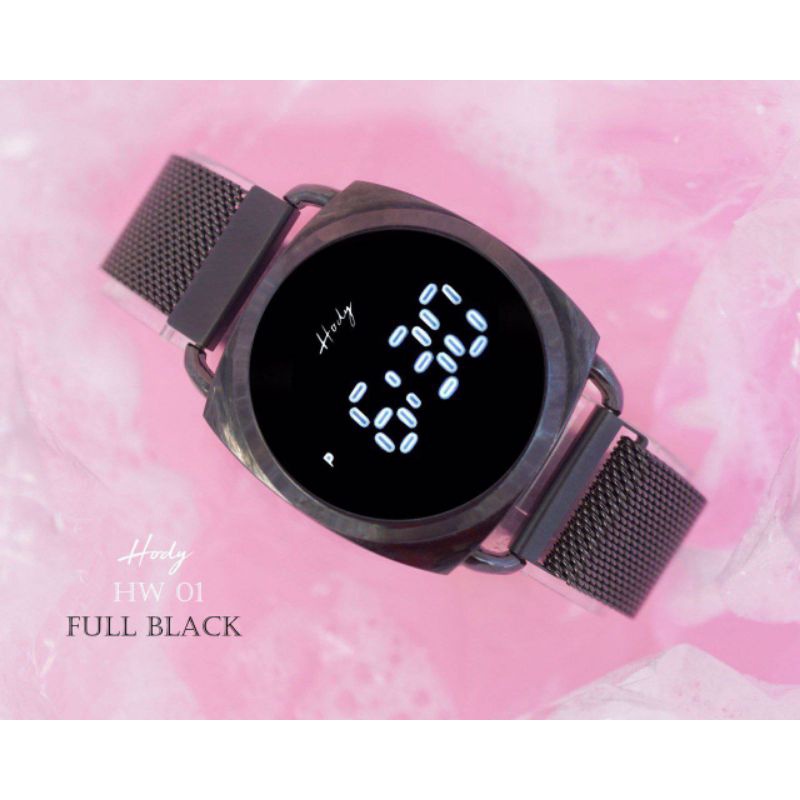 Jam Tangan Unisex Wanita Pria Layar Led Touchscreen HW01 - HW 01 by Hody Watch