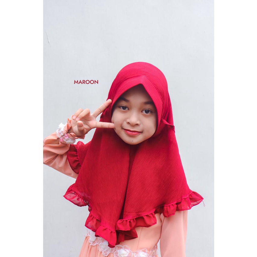 Khimar Bergo Anak Plisket Anisa 1-10th