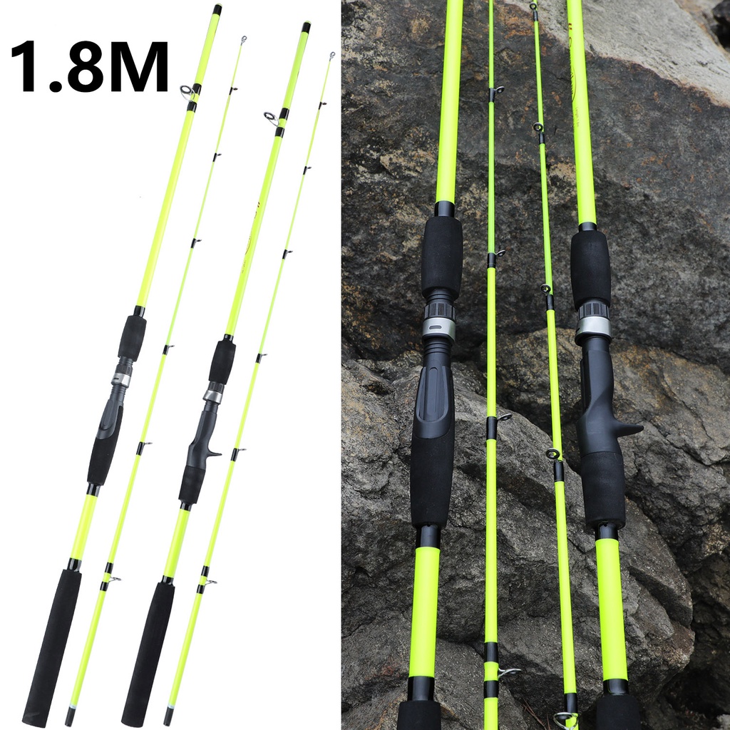 Sougayilang 1.8M Casting/Spinning Fishing Rod EVA Handle 2 Bagian Fishing Tackle untuk Bass Outdoor Fishing