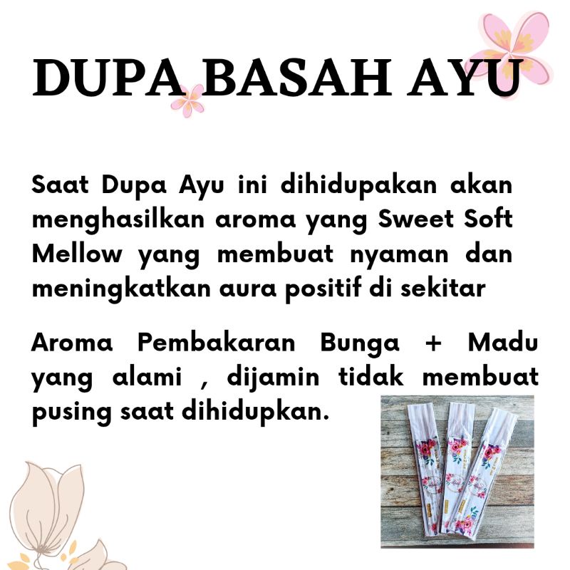 Dupa Basah Ayu Nyala 2 Jam / Dupa Ayu / Dupa Bali / Hio / Dupa Aromaterapi / Dupa Basah Bali / Dupa Aromatheraphy / Dupa Pembersih Energi / Cratfdewata