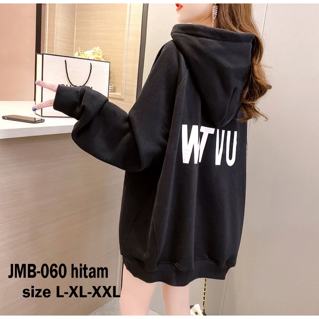 AA1 - Hoodie Fleece Oversize Bigsize Jumbo Unisex Cowo Cewe XL XXL