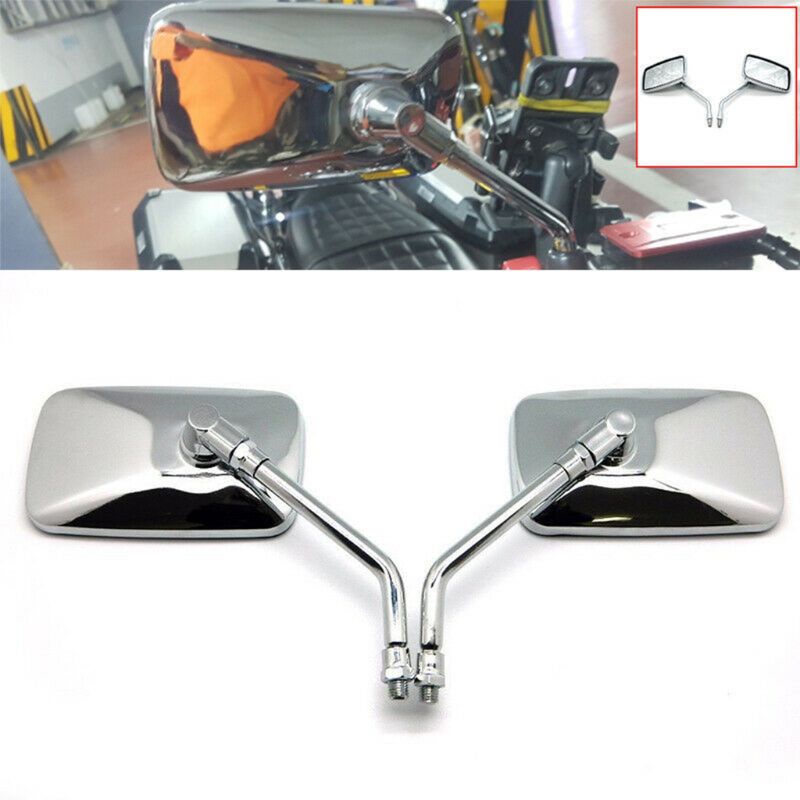 Sun 2Pcs Kaca Spion Motor Hd Bentuk Kotak Untuk VT750 VT600