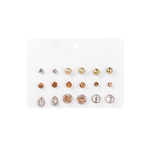 LRC Anting Set Fashion Color Mixing Waterdrop 9 Pair Earring Set K50502