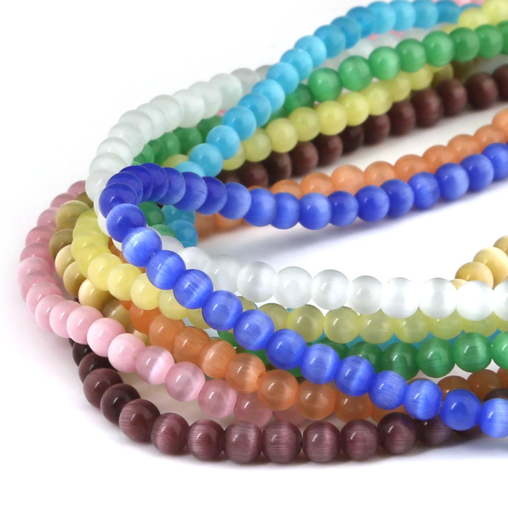 Cat Eye Beads Round Glass Dim 10Mm