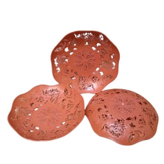 12pcs Piring Plastik Cantik Motif Bunga 1 Set / 12 pcs Piring Makan / piring plastik / piring souven