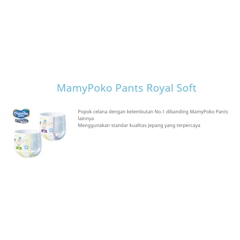 MAMYPOKO PANTS ROYAL SOFT S46 M42 L34 XL30 XXL24 BOYS GIRLS