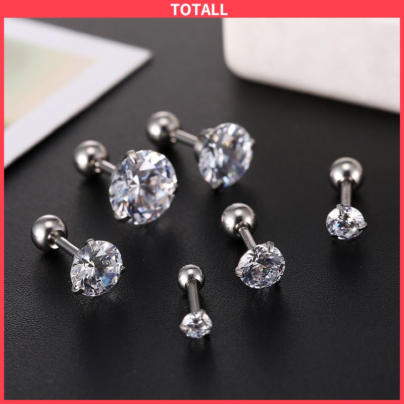 [✅READY STOCK] 1 Pc Anting Mini  Stainless Steel Tulang Rawan Tragus Mode Kristal Anting Zirkon Simple Penjualan Panas Mode