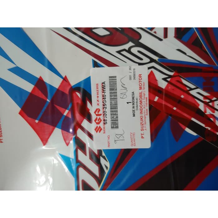 discon           Striping Satria Fu 2012 Putih Biru Original SGP