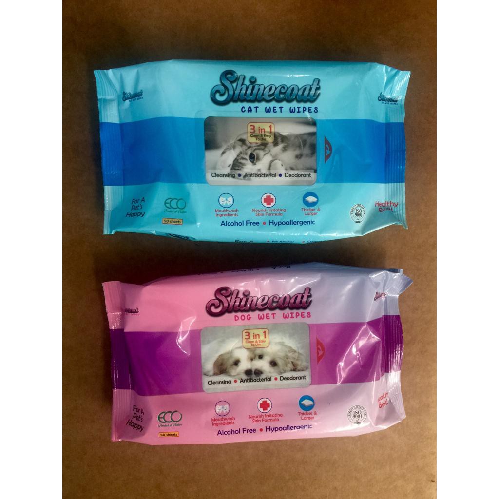 ShinyCoat Dog Cat Wet Wipes Tisu Basah Isi 50 lbr