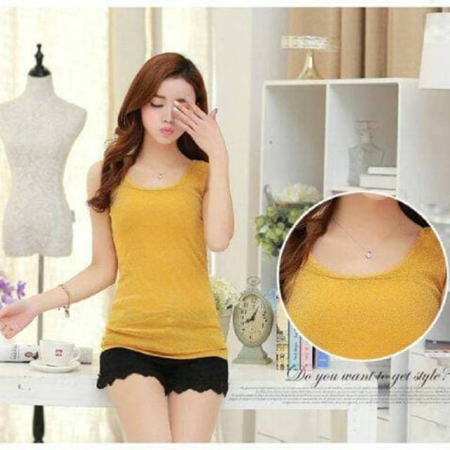 TANKTOP TANK TOP ATASAN WANITA CEWEK CEWE SEAMLESS MOTIF PORI HALUS FASHION SEKSI SEXY