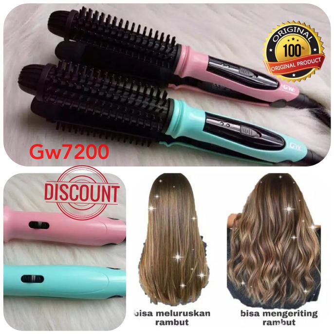 Catok sisir Gowei Gw7200 2in1 Pelurus Curly Keriting Blow Rambut Murah Star Seller Termurah