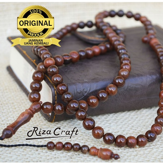 Tasbih Kayu Kokka Kokah Kaukah Fukaha Asli Original 99 Butir Bulat