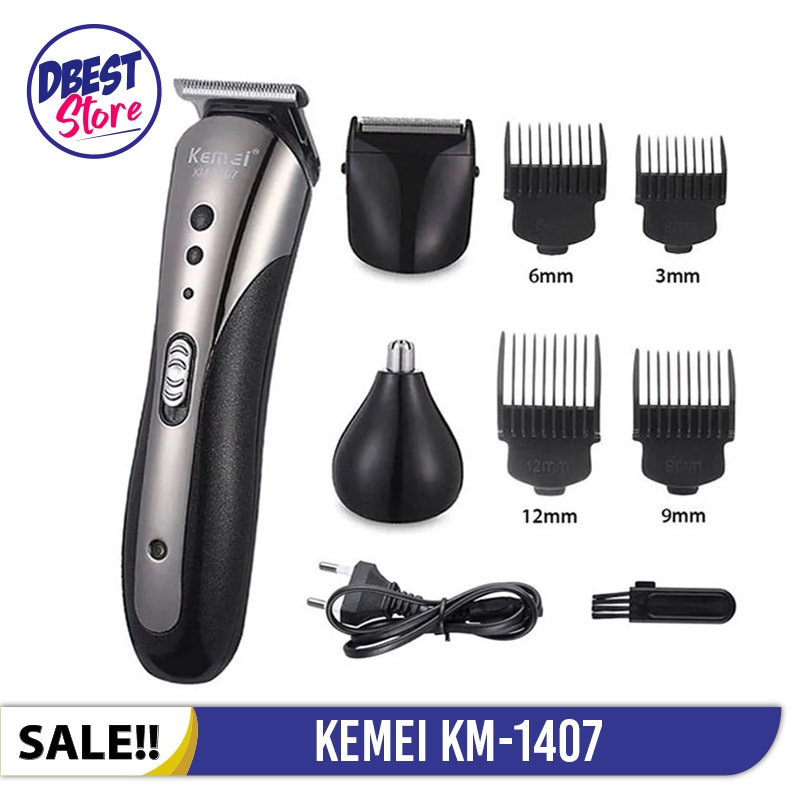 Alat Cukur Rambut Elektrik /Hair Clipper 3in1 Kemei KM 1419 / KM 1407 Alat Pencukur Kumis Jenggot