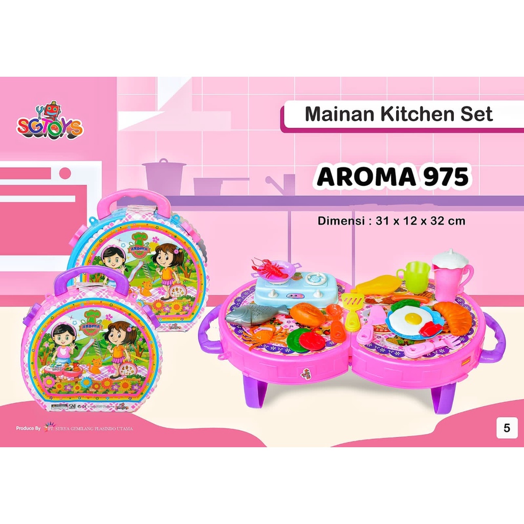 Mainan Masak Masakan Kitchen Set Mainan Koper SG Toys AROMA 975