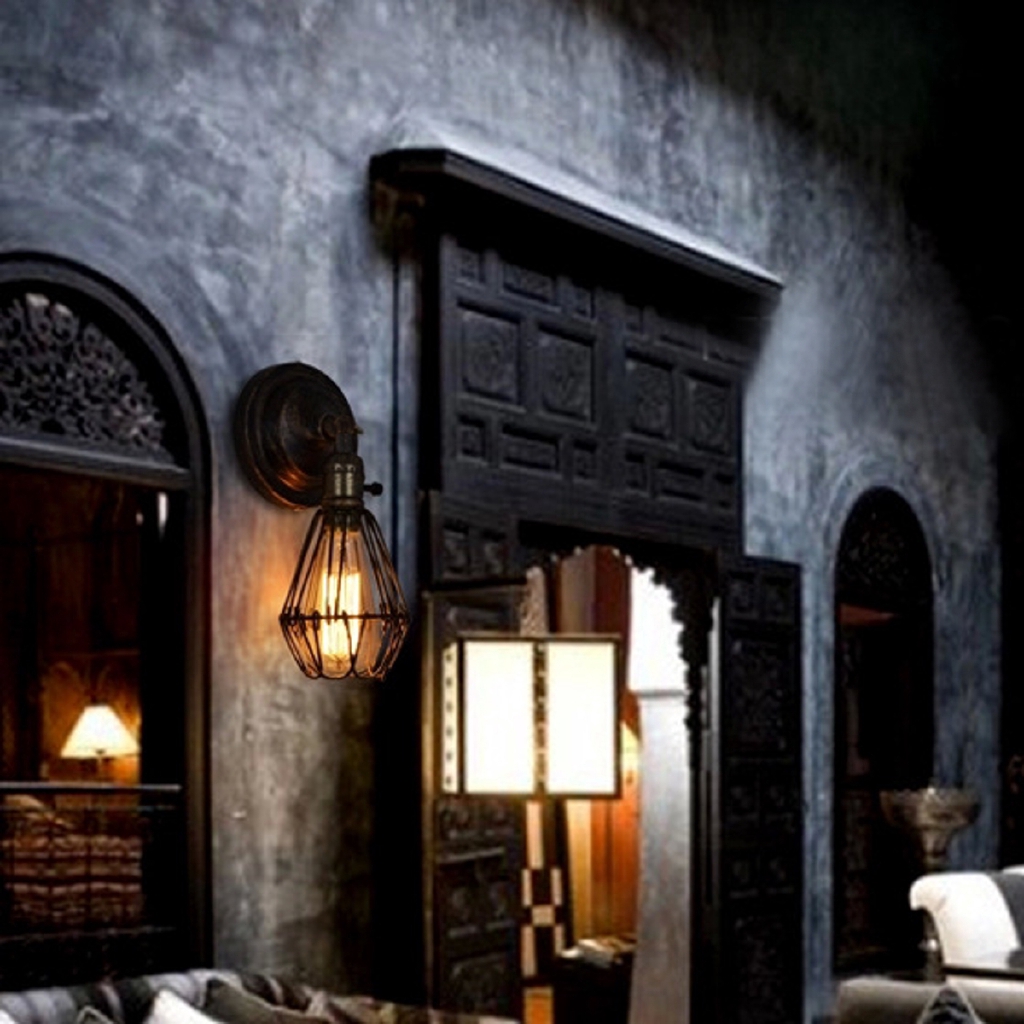 Indoor Wall Lights Wrought Iron Chandelier Lighting Kitchen Wall Sconce Led Lamp Shopee Indonesia