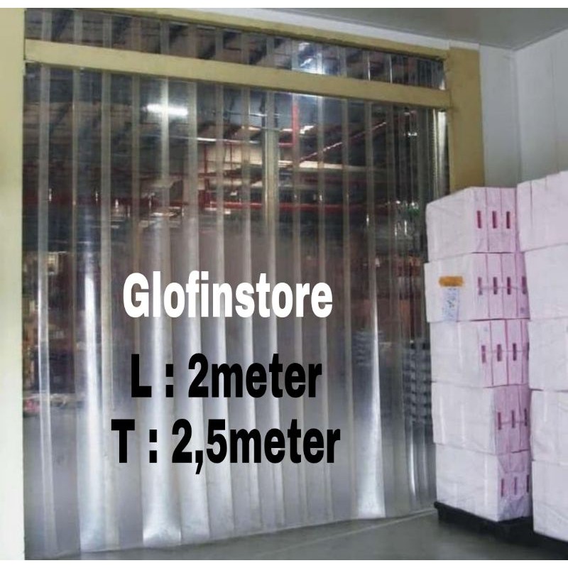 Tirai PVC Curtain Komplit tinggal pasang uk L2meter x Tinggi 2,5meter