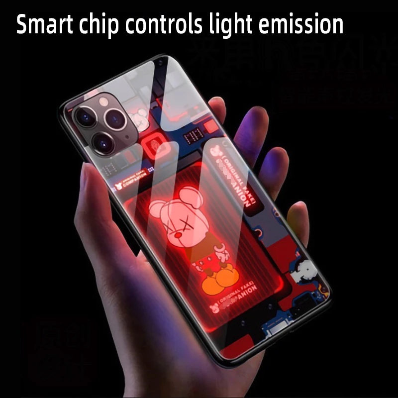 Call Light Up Mobile Phone Case For IPhone 15 14 13 12 11 Pro XS MAX XR LED Light Case Shockproof