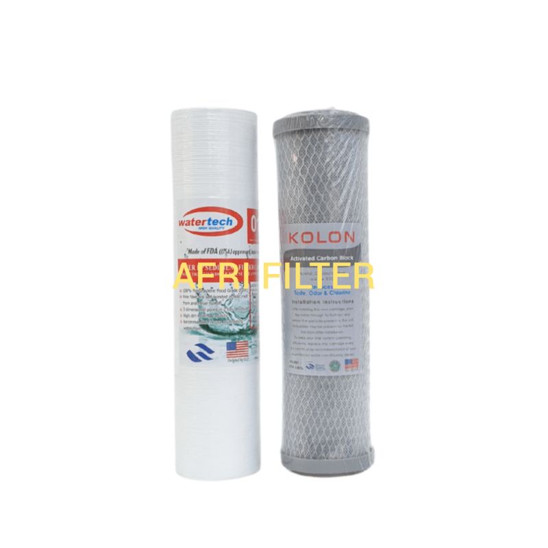 PAKET NANO 2 SARINGAN/ FILTER AIR SIAP PAKAI  (CLEAR 10&quot; DRAT 3/4&quot; SC)