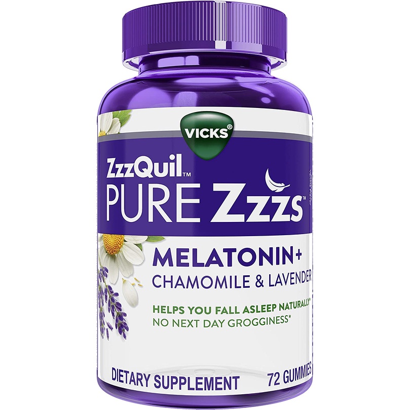 Vicks ZzzQuil Pure Zzzs Melatonin Chamomile & Lavender 72 gummies