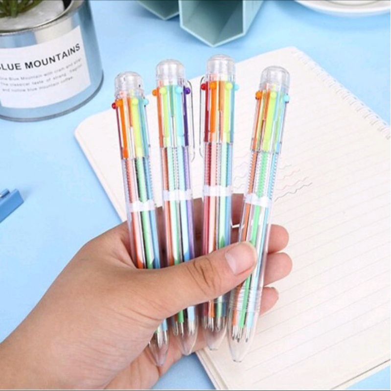 

a that'ssun_1 Bolpoin Rainbow 6 in 1 warna pastell