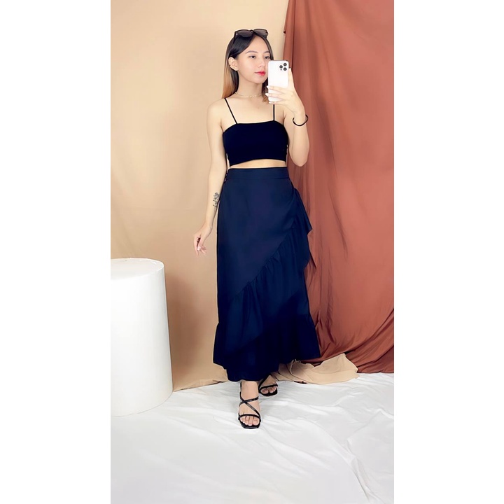 Tq88indonesia Fashion Rok Maxi Terbaru / LESLEY SKIRT / Rok Panjang Polos / Ootd / Outfit Kasual Kekinian