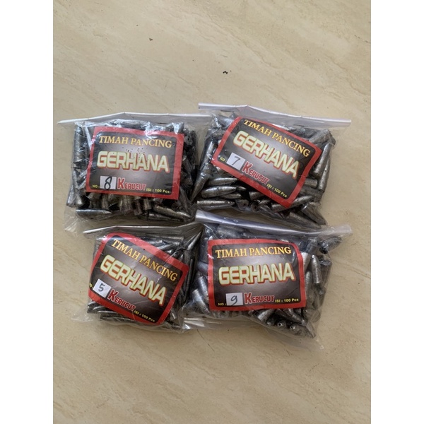 Timah pancing Isi 100pcs Kerucut