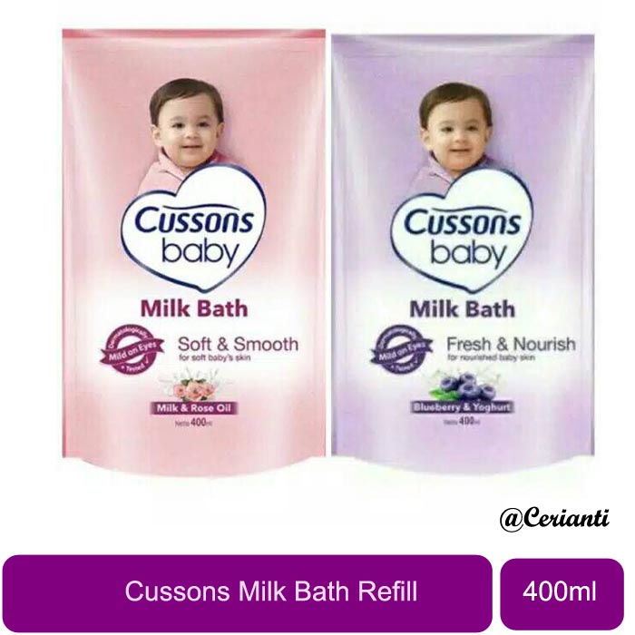 [400ML] [REFILL] Cussons Baby Milk Bath Soft &amp; Smooth Fresh &amp; Nourish - Sabun Mandi Bayi Refill 400ml_Cerianti