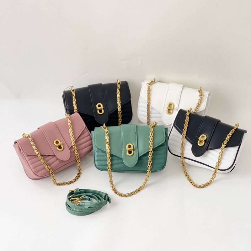 SLING BAG WANITA CK AUBRIELLE  CHAIN HANDLE 1313 TERBARU