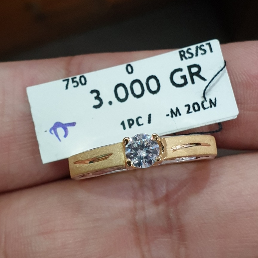 Cincin Emas 17K - 3 gram Kadar 750 - 45