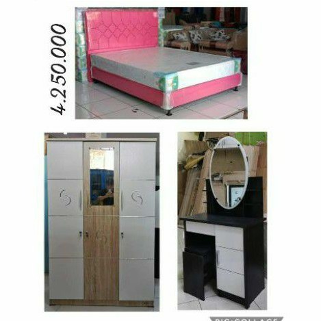 paketan besan / tempat tidur/ springbed/ lemari pakian 3pintu
