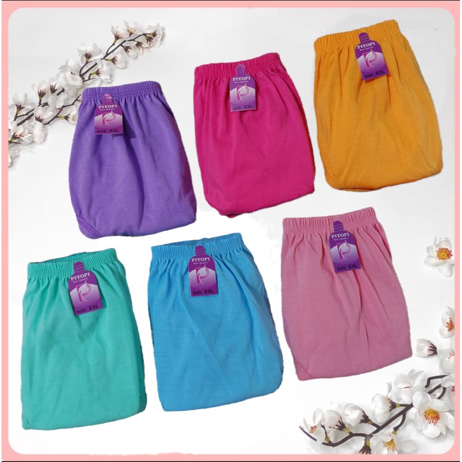 Celana Dalam Wanita Polos Katun (T-02) 6 PCS  Elastis CD Ibu HAMIL JUMBO 5L 4L 3L XL L M