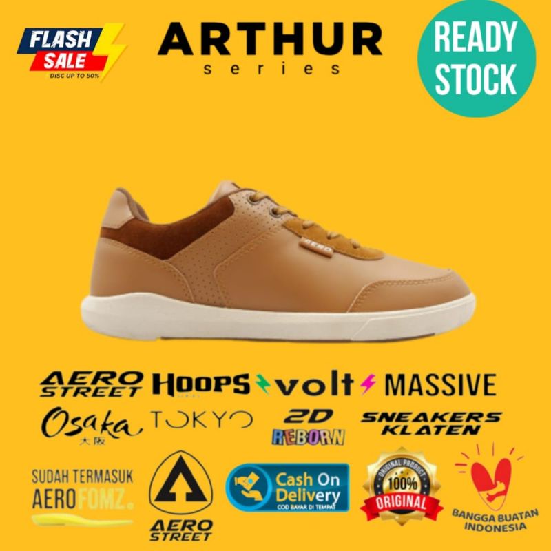 Aerostreet Arthur Coklat Muda - Sepatu Casual Sport pria