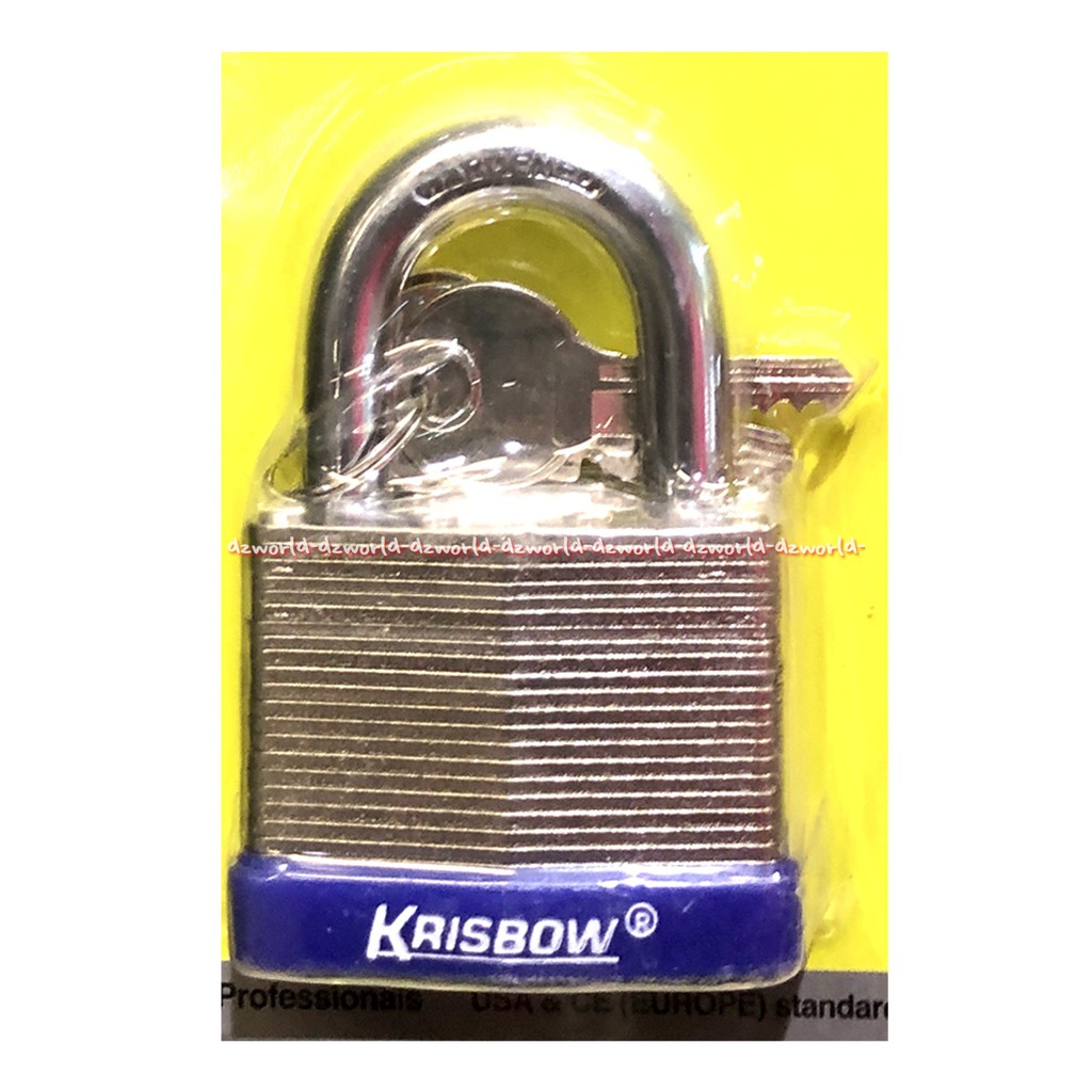 Krisbow Waterproof Laminated 50mm Padlock Gembok Anti Karat Stainless Steel Pad Lock Gembok Besi Kris